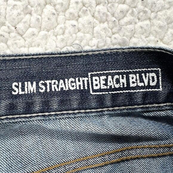 Departed Beach Blvd Slim Straight Jeans 38x32 (Actual 37x32) Streetwear Y2K - Picture 11 of 16